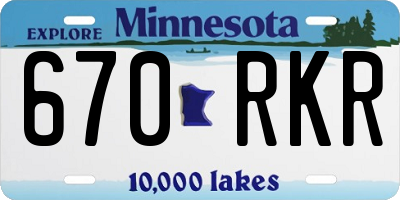 MN license plate 670RKR
