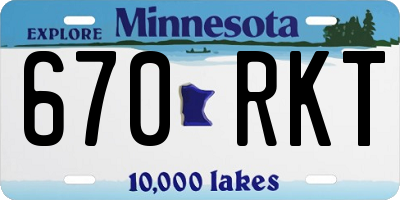 MN license plate 670RKT