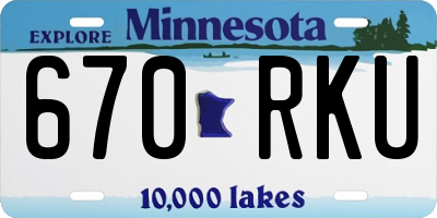 MN license plate 670RKU