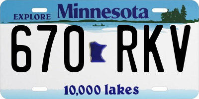 MN license plate 670RKV