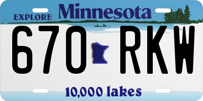 MN license plate 670RKW