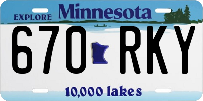 MN license plate 670RKY