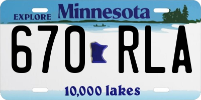 MN license plate 670RLA