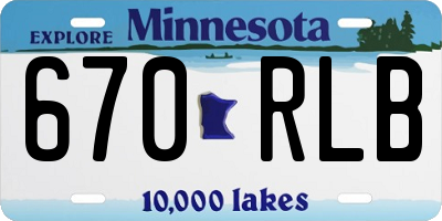 MN license plate 670RLB