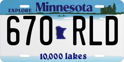 MN license plate 670RLD