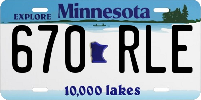 MN license plate 670RLE