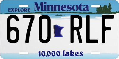 MN license plate 670RLF