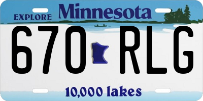 MN license plate 670RLG