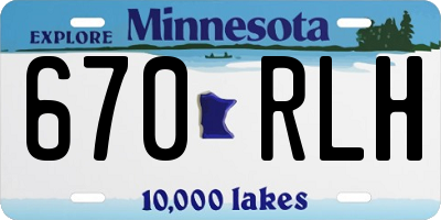 MN license plate 670RLH