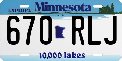 MN license plate 670RLJ