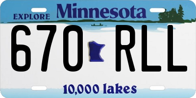 MN license plate 670RLL