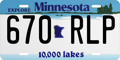 MN license plate 670RLP