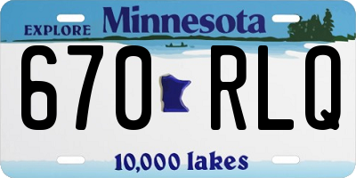 MN license plate 670RLQ