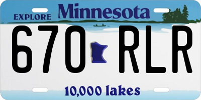 MN license plate 670RLR
