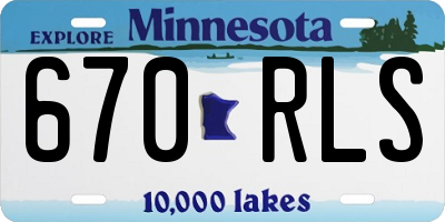 MN license plate 670RLS