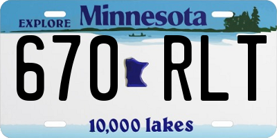 MN license plate 670RLT