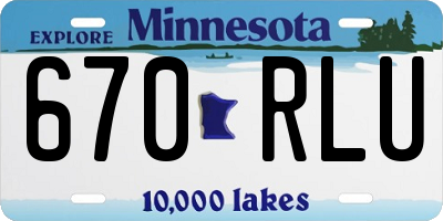MN license plate 670RLU