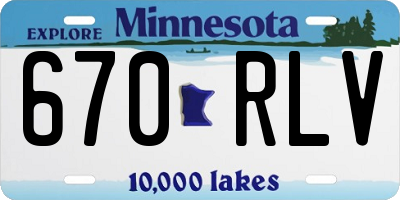 MN license plate 670RLV