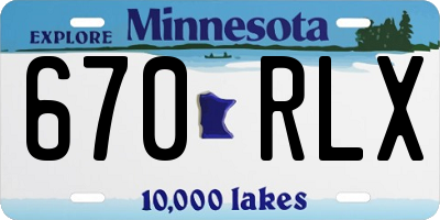 MN license plate 670RLX
