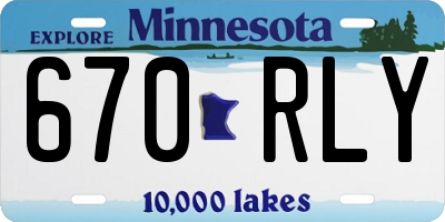 MN license plate 670RLY