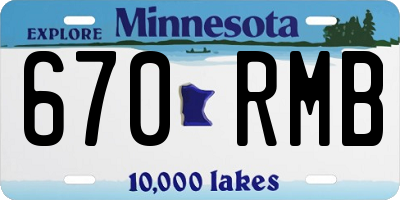 MN license plate 670RMB