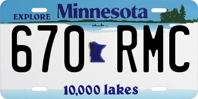 MN license plate 670RMC