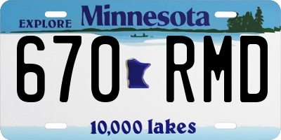 MN license plate 670RMD