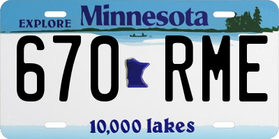 MN license plate 670RME