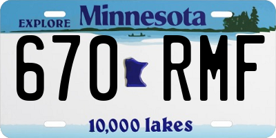 MN license plate 670RMF