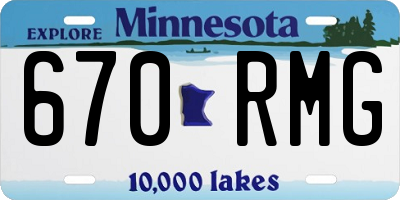 MN license plate 670RMG