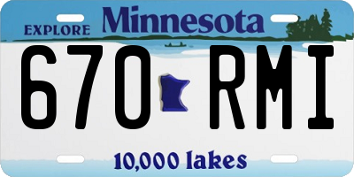 MN license plate 670RMI