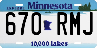 MN license plate 670RMJ