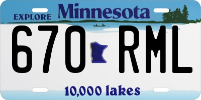 MN license plate 670RML