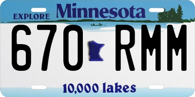 MN license plate 670RMM