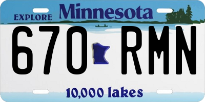 MN license plate 670RMN