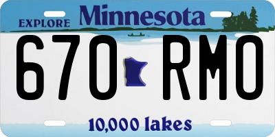 MN license plate 670RMO