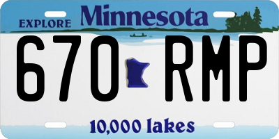 MN license plate 670RMP