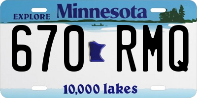 MN license plate 670RMQ
