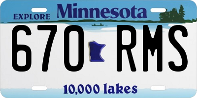 MN license plate 670RMS