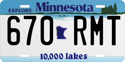 MN license plate 670RMT