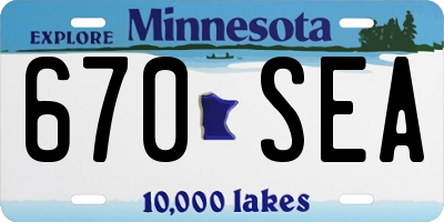 MN license plate 670SEA