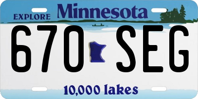 MN license plate 670SEG