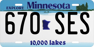 MN license plate 670SES