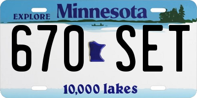 MN license plate 670SET