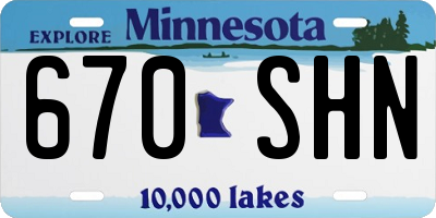 MN license plate 670SHN
