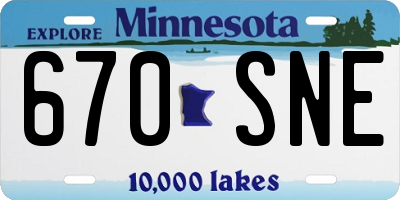 MN license plate 670SNE