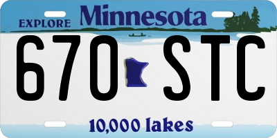 MN license plate 670STC