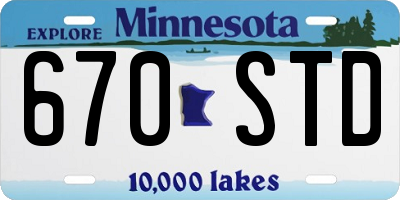 MN license plate 670STD