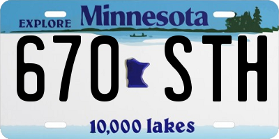 MN license plate 670STH