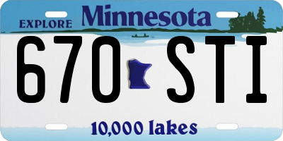MN license plate 670STI